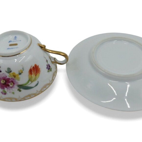 RK Richard Klemm DRESDEN Double Handled Soup Cup and Saucer Germany Vintage - Picture 10 of 10